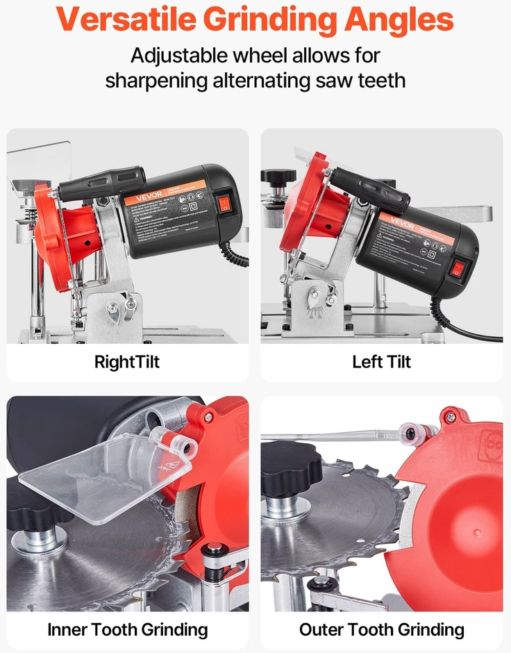VEVOR Diskinio pjūklo ašmenų galąstuvas, 140W 5700RPM