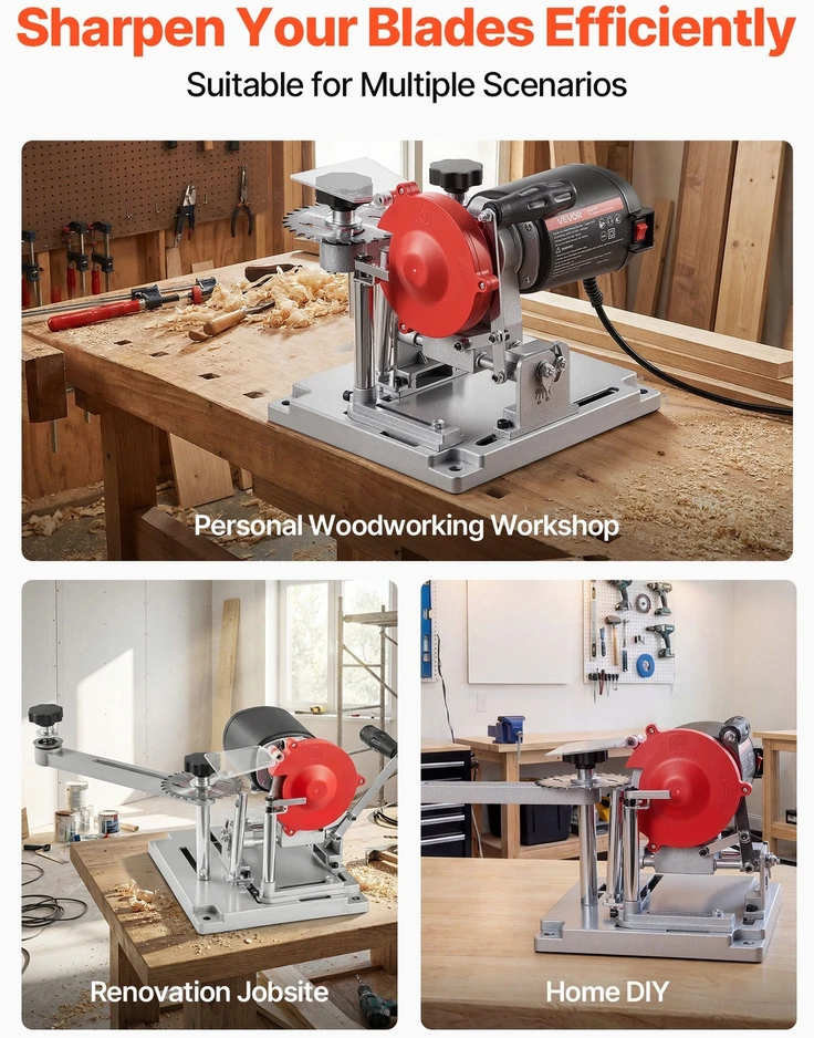VEVOR Diskinio pjūklo ašmenų galąstuvas, 140W 5700RPM