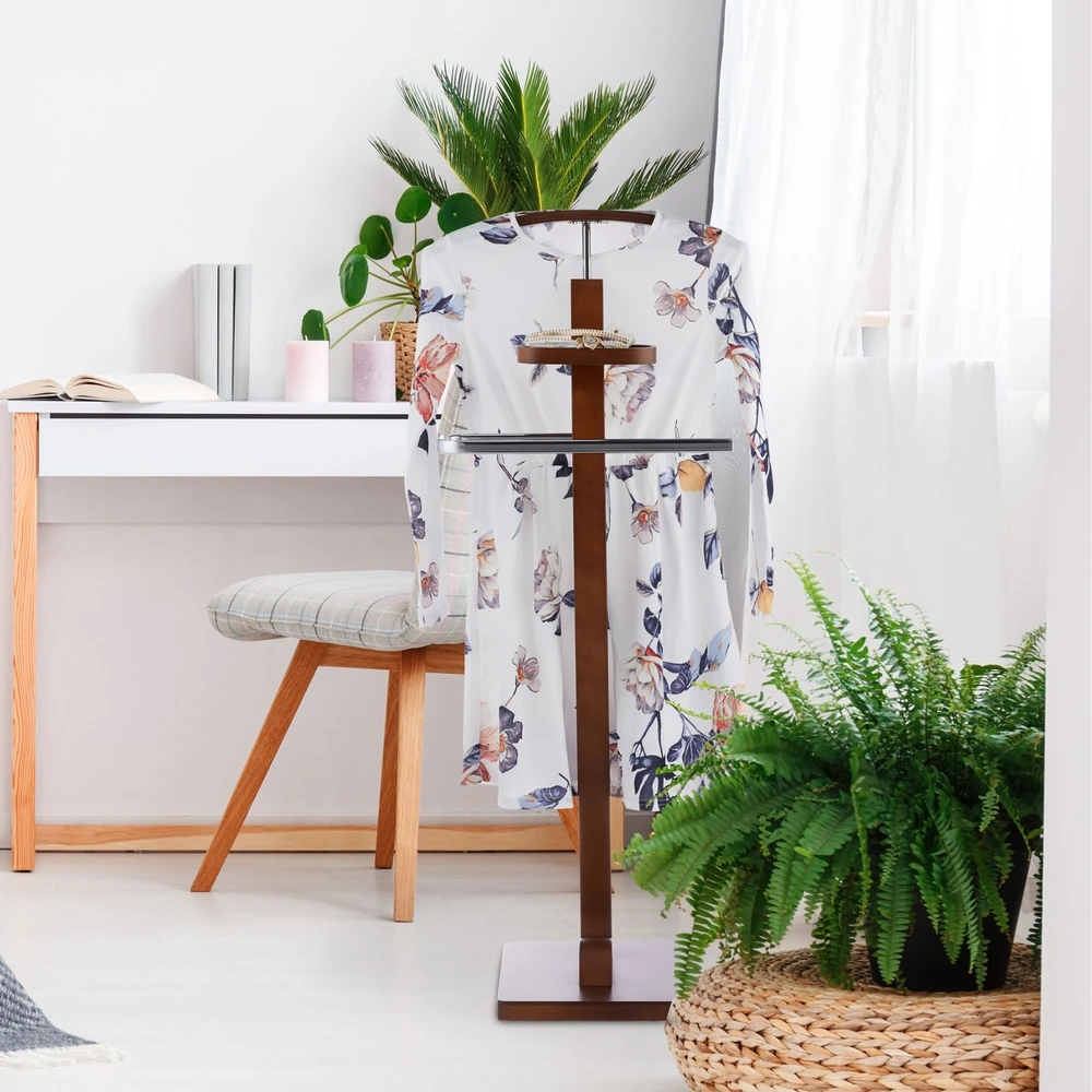 Relaxdays Drabužių stovas su riešuto imitacija