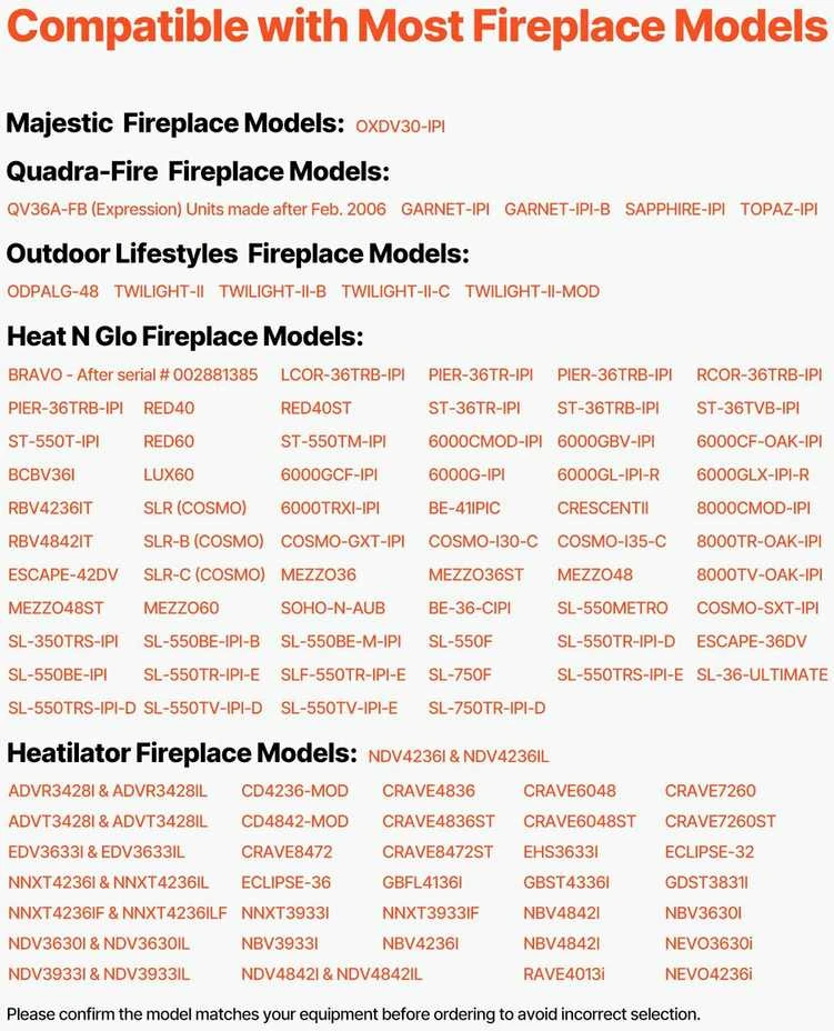 Vevor Dujų uždegimo mazgas Heatilator, Heat & Glo