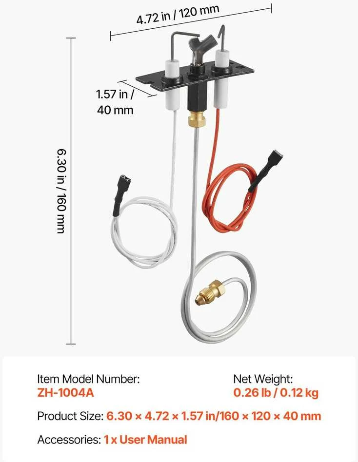 Vevor Dujų uždegimo mazgas Heatilator, Heat & Glo