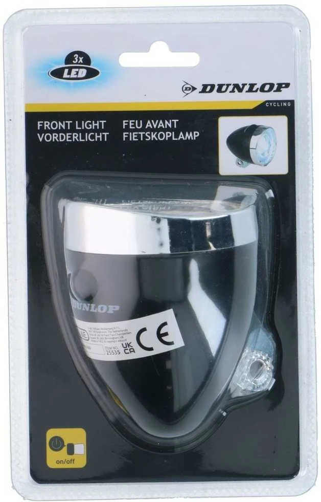 Dunlop priekinis dviračio žibintas su 3 LED