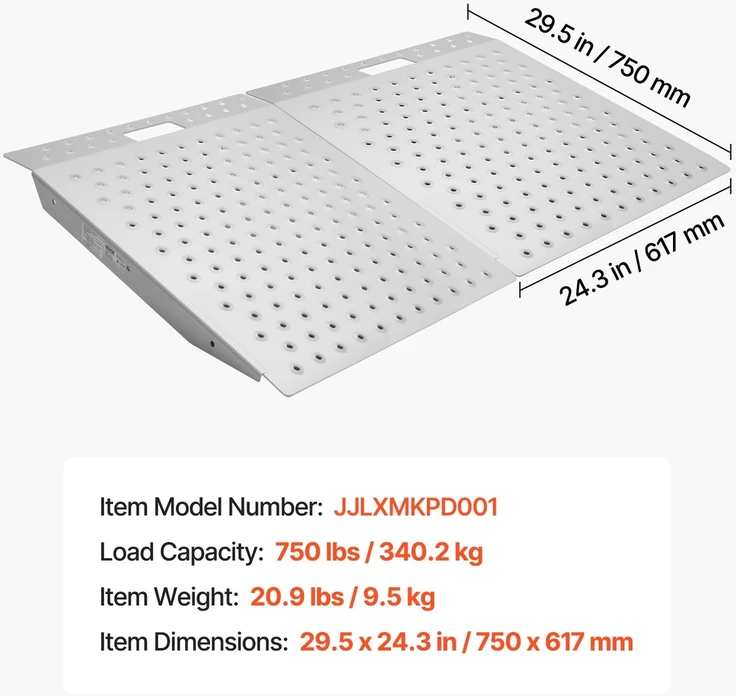 VEVOR Durų slenksčio rampa, 750 x 617 mm