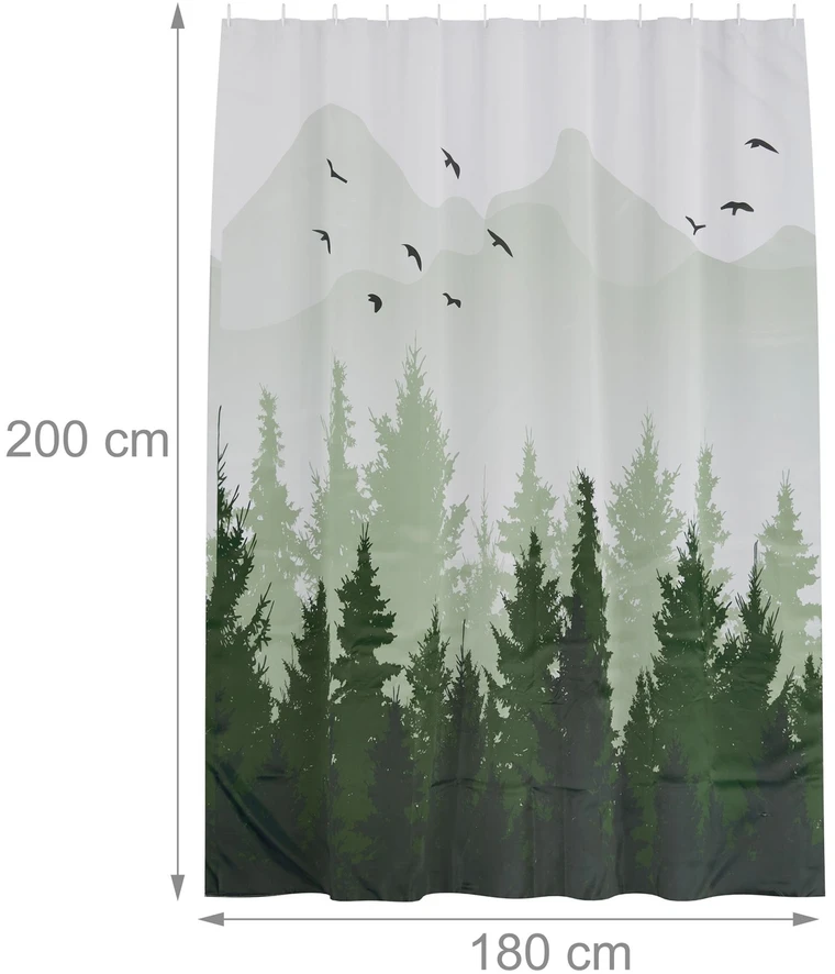 Relaxdays Dušo užuolaida su motyvu 180x200 cm
