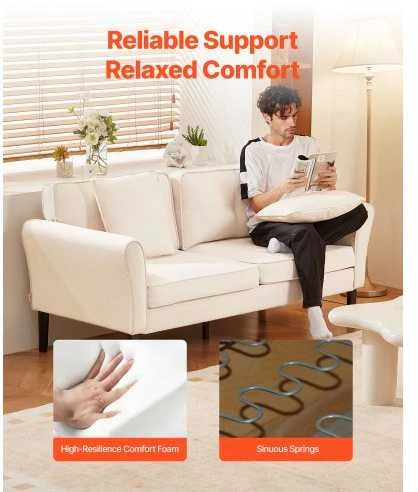 VEVOR Dviejų vietų sofa iš veliūro audinio