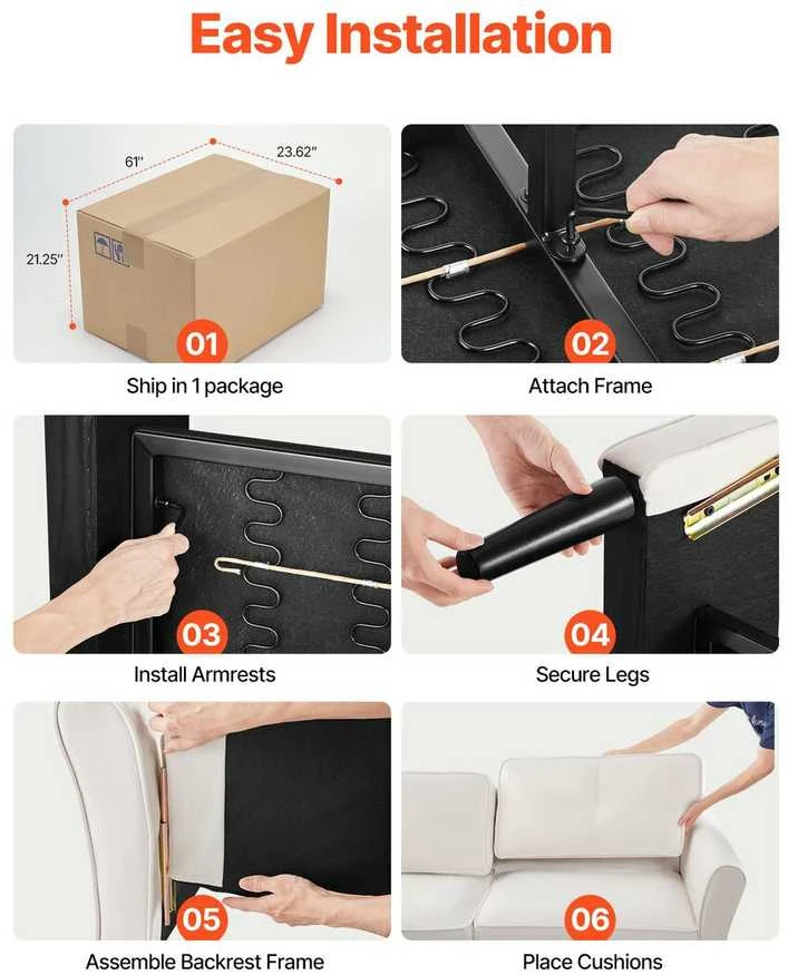 VEVOR Dviejų vietų sofa iš veliūro audinio