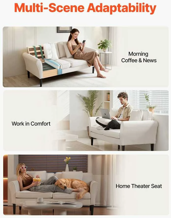 VEVOR Dviejų vietų sofa iš veliūro audinio