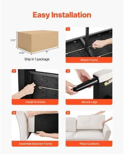 VEVOR Dviejų vietų sofa iš veliūro audinio