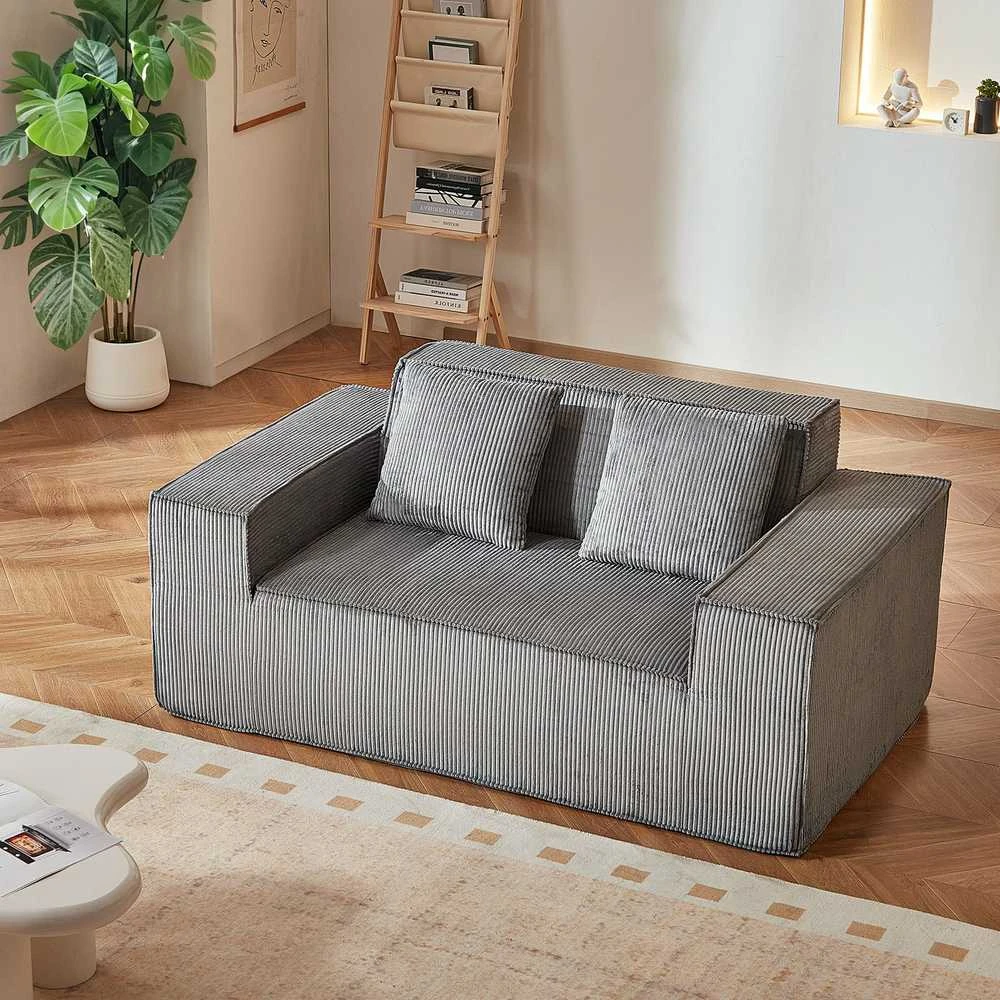 VEVOR Dviejų vietų šviesiai pilkas sofa be surinkimo