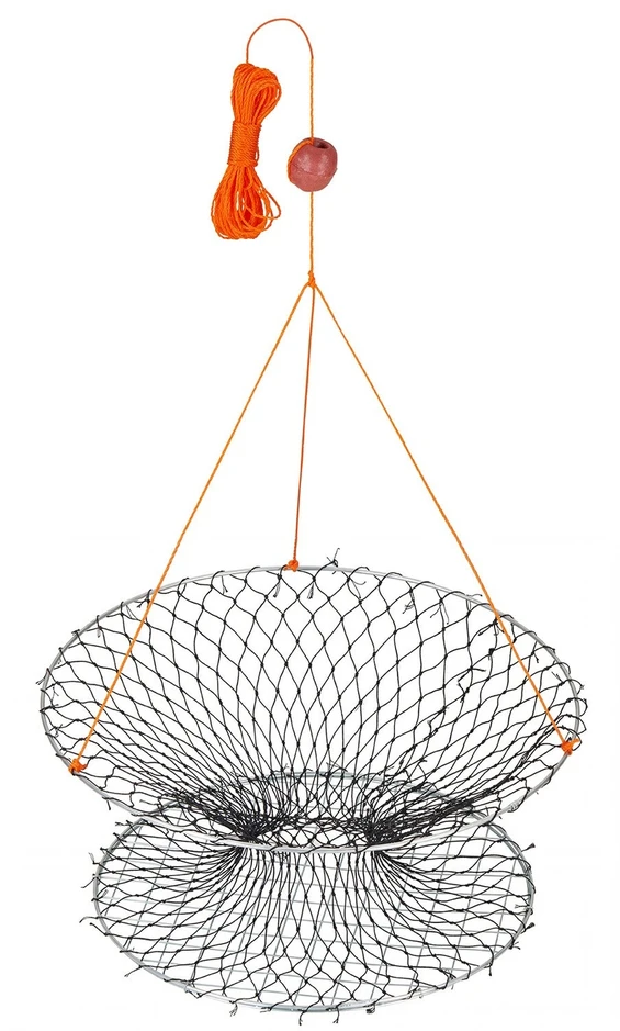 Dviejų žiedų krabų gaudyklė, 60 cm viršus, 50 cm apačia