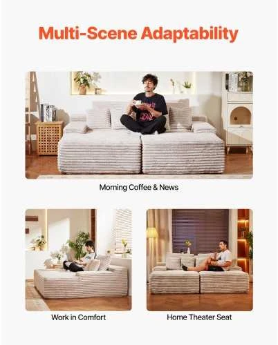 VEVOR Dviguba poilsio sofa iš velvetinio audinio