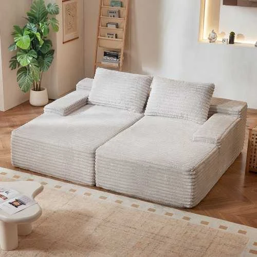 VEVOR Dviguba poilsio sofa iš velvetinio audinio