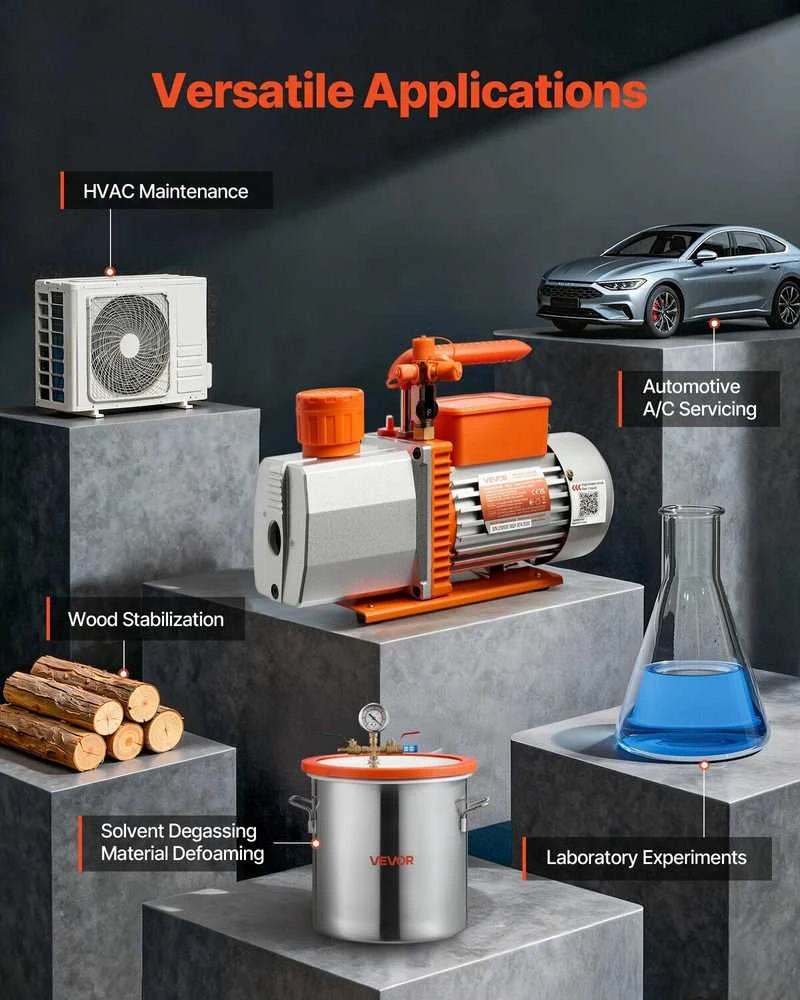 VEVOR Dvikopė vakuuminė pompa automobiliams