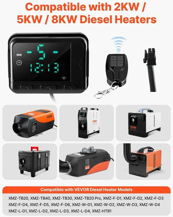 VEVOR Dyzelinio oro šildytuvo valdiklis DC5V su LCD