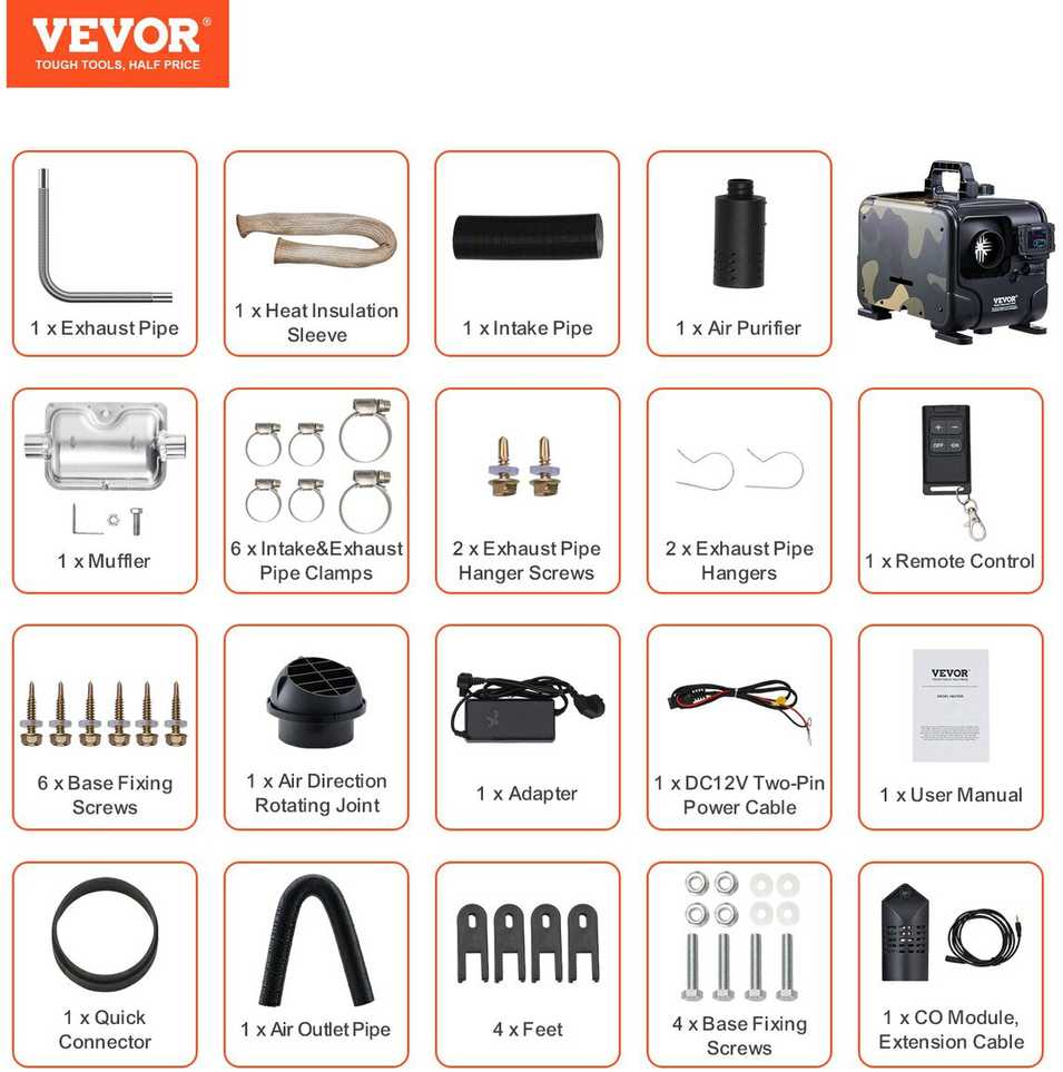 Vevor Dyzelinis oro šildytuvas 8 kW su Bluetooth