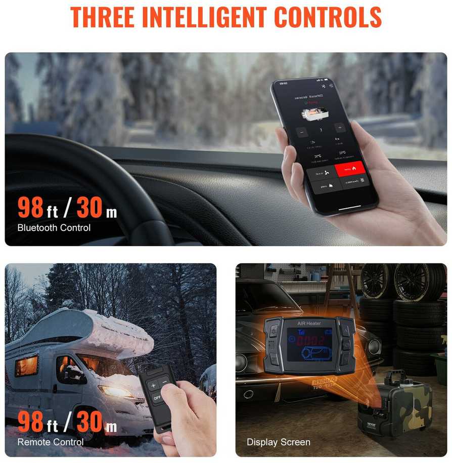 Vevor Dyzelinis oro šildytuvas 8 kW su Bluetooth