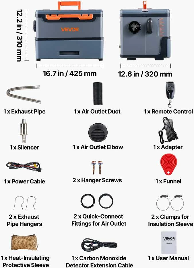 VEVOR Dyzelinis šildytuvas su Bluetooth valdymu
