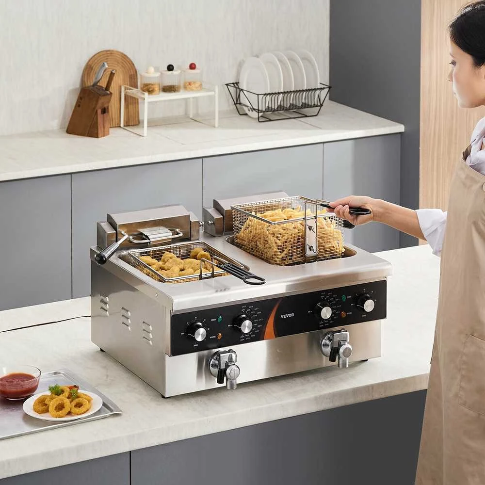 VEVOR Elektrinė dviguba gruzdintuvė 3000W stalviršiuje