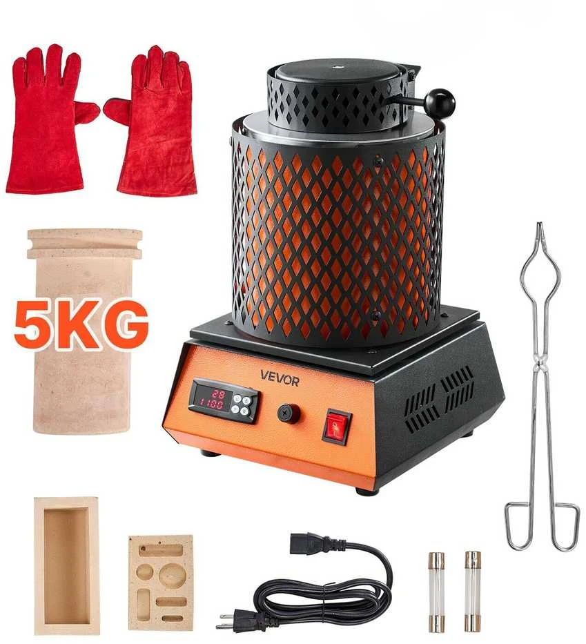 VEVOR Elektrinė lydymo krosnis su 5kg tigliu