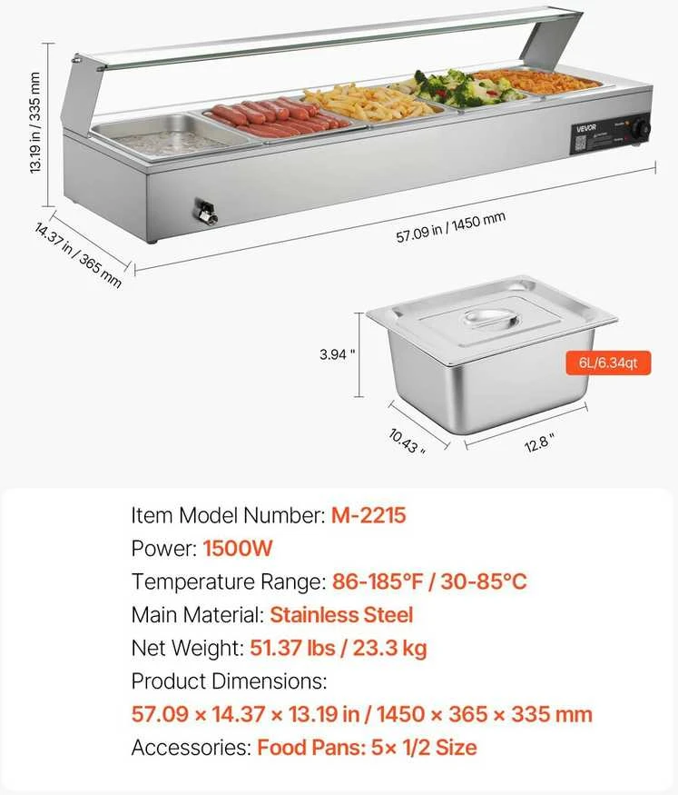 VEVOR elektrinė restoranų maisto šildyklė