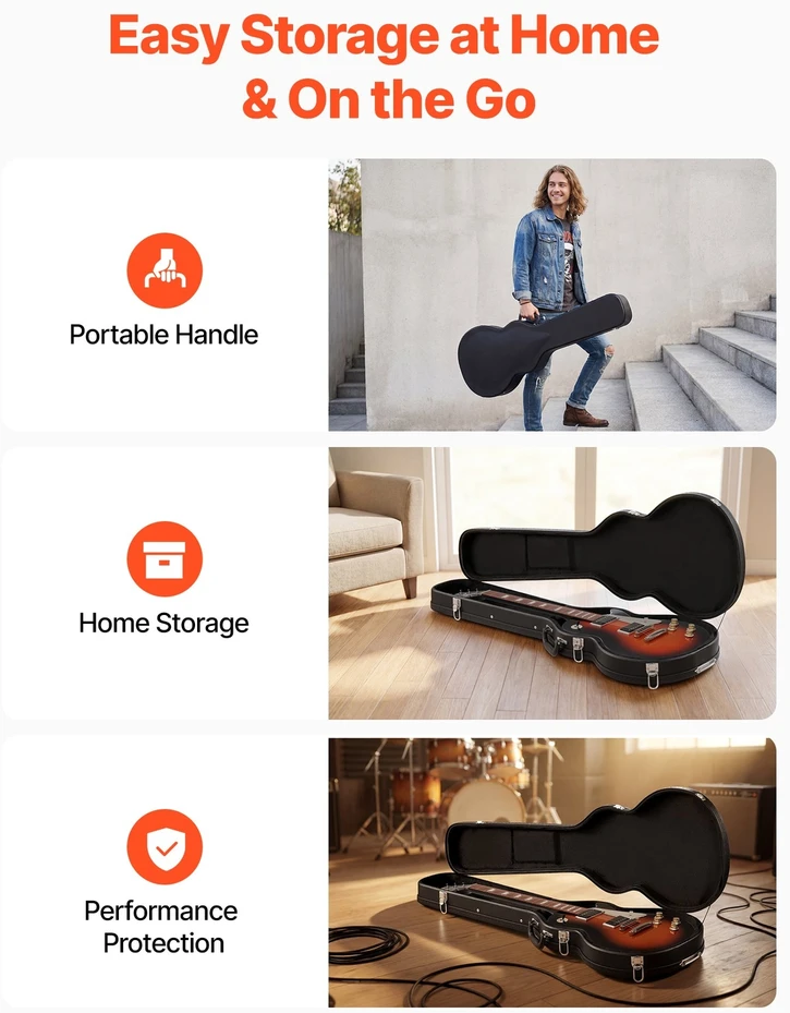VEVOR Elektrinės gitaros kietas dėklas 1080 mm