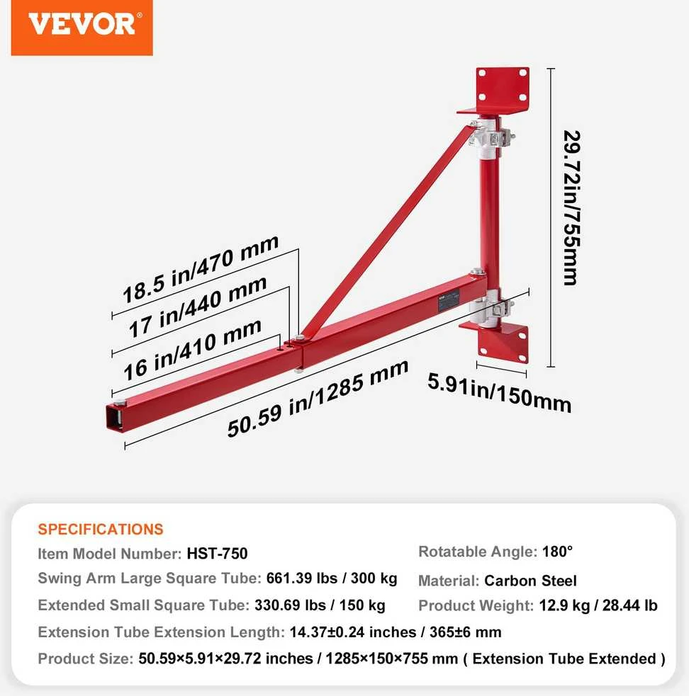 Vevor Elektrinis kėlimo laikiklis su svyrančia rankena