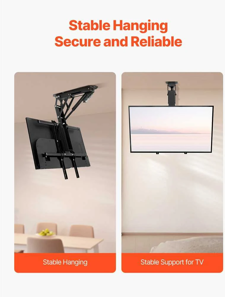 Vevor Elektrinis lubinis televizoriaus laikiklis 32-65 cm ekranui