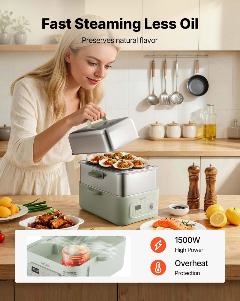 VEVOR Elektrinis maisto garintuvas 13 l, 2 aukštų