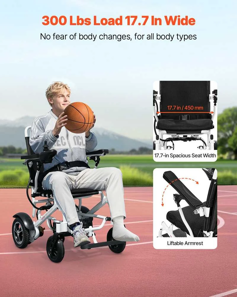 Vevor Elektrinis neįgaliųjų vežimėlis 136 kg talpa