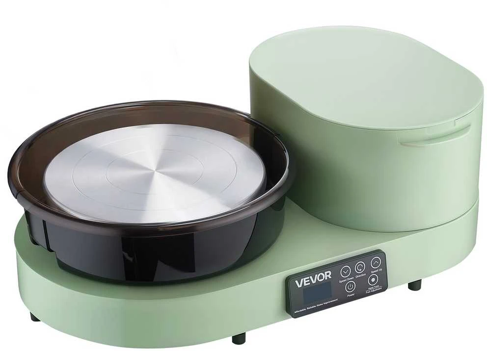 VEVOR Elektrinis puodų žiedimo ratas 28 cm su pėdalu