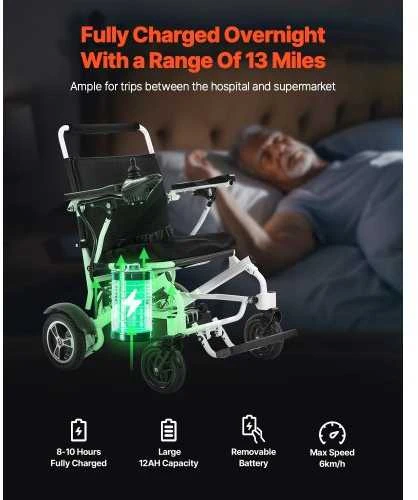 Vevor Elektrinis vežimėlis 136kg talpa 21km lankstomas