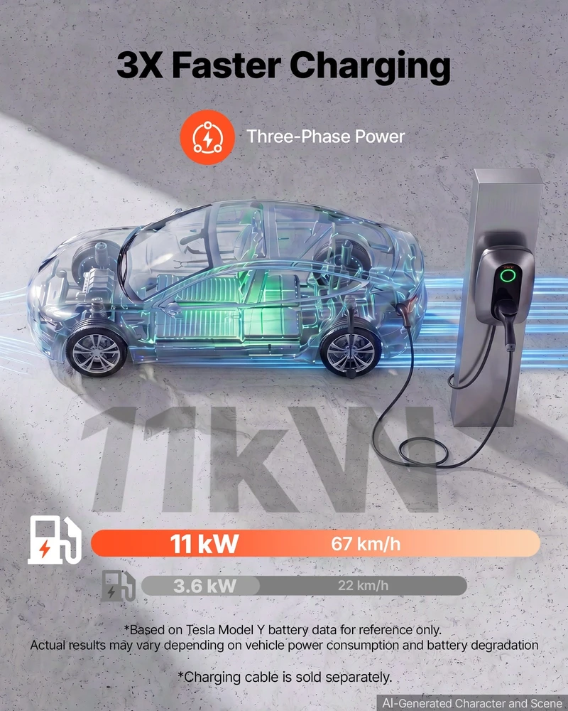 VEVOR Elektromobilio įkrovimo stotelė 11 kW