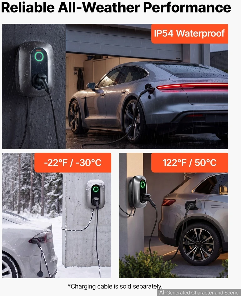 VEVOR Elektromobilio įkrovimo stotelė 7 kW