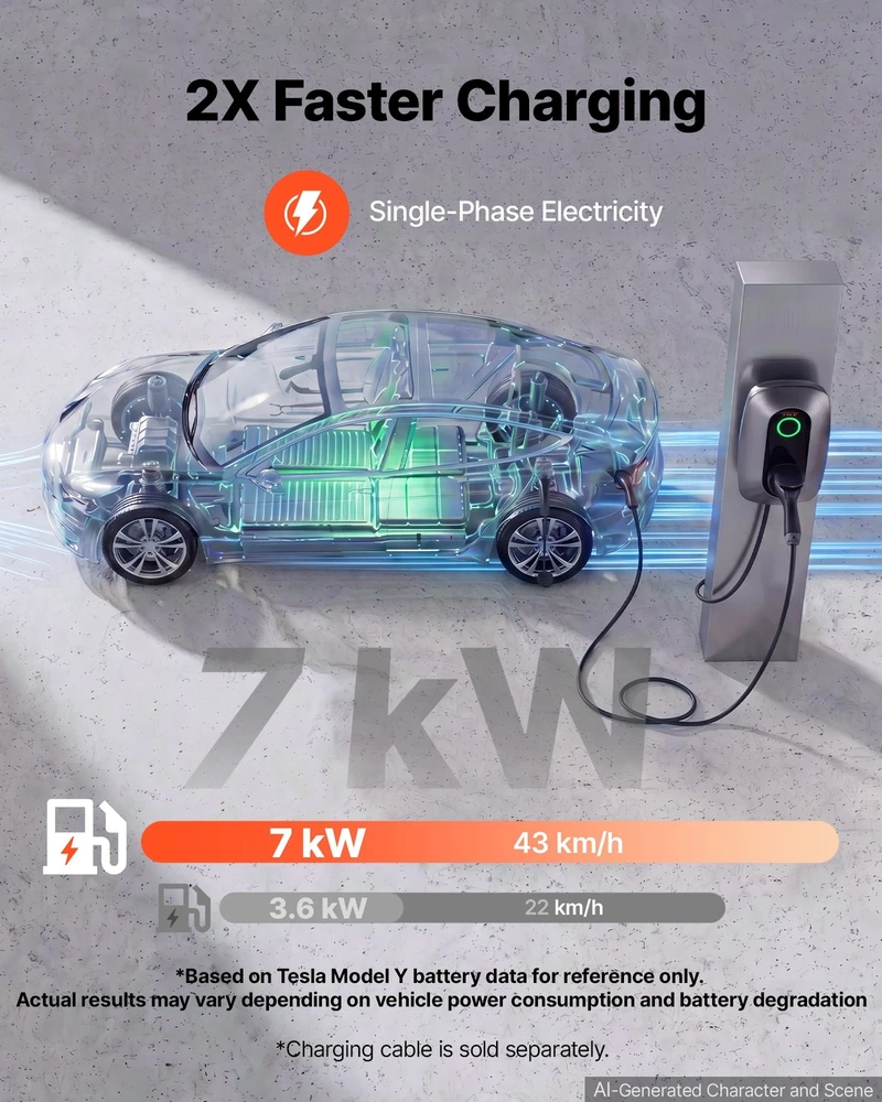 VEVOR Elektromobilio įkrovimo stotelė 7 kW