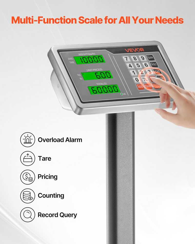 VEVOR Elektroninės platforminės svarstyklės 300 kg, tikslumas 50 g