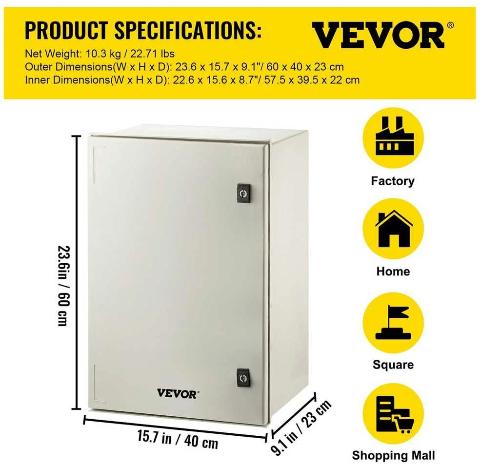 VEVOR elektros dėžė, atspari vandeniui ir dulkėms
