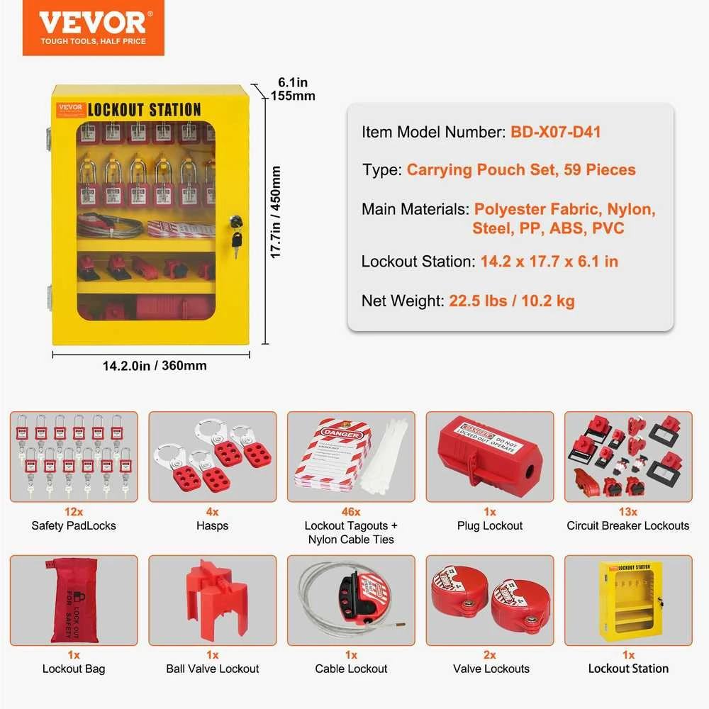 VEVOR Elektros užraktų ir žymėjimo komplektas, 59 vnt.