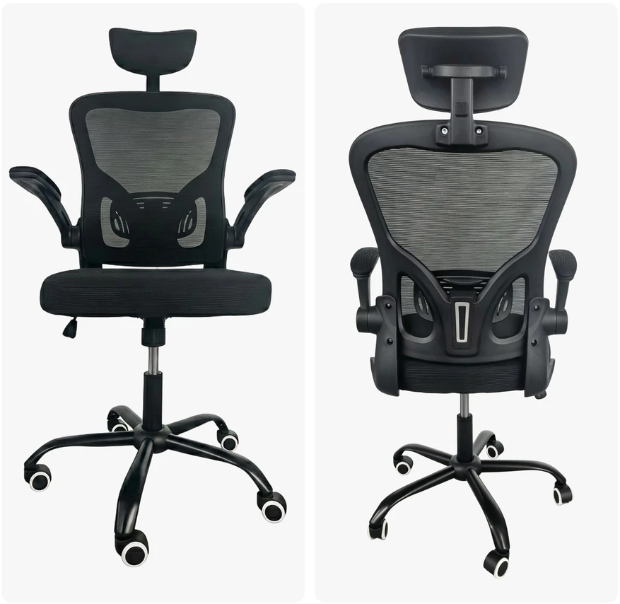 Relaxdays Ergonomiška biuro kėdė, juoda