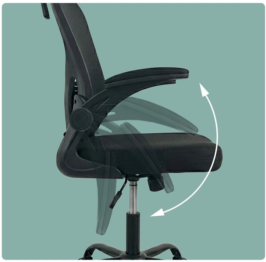 Relaxdays Ergonomiška biuro kėdė, juoda