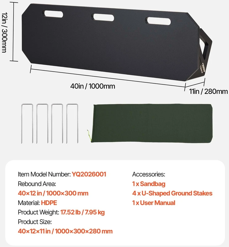 VEVOR Futbolo atmušimo lenta, 1000 x 300 mm