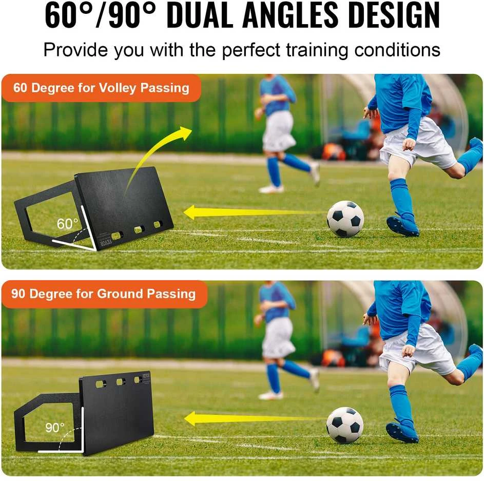 Vevor Futbolo atmušimo sienelė 100x40 cm su dviem kampais
