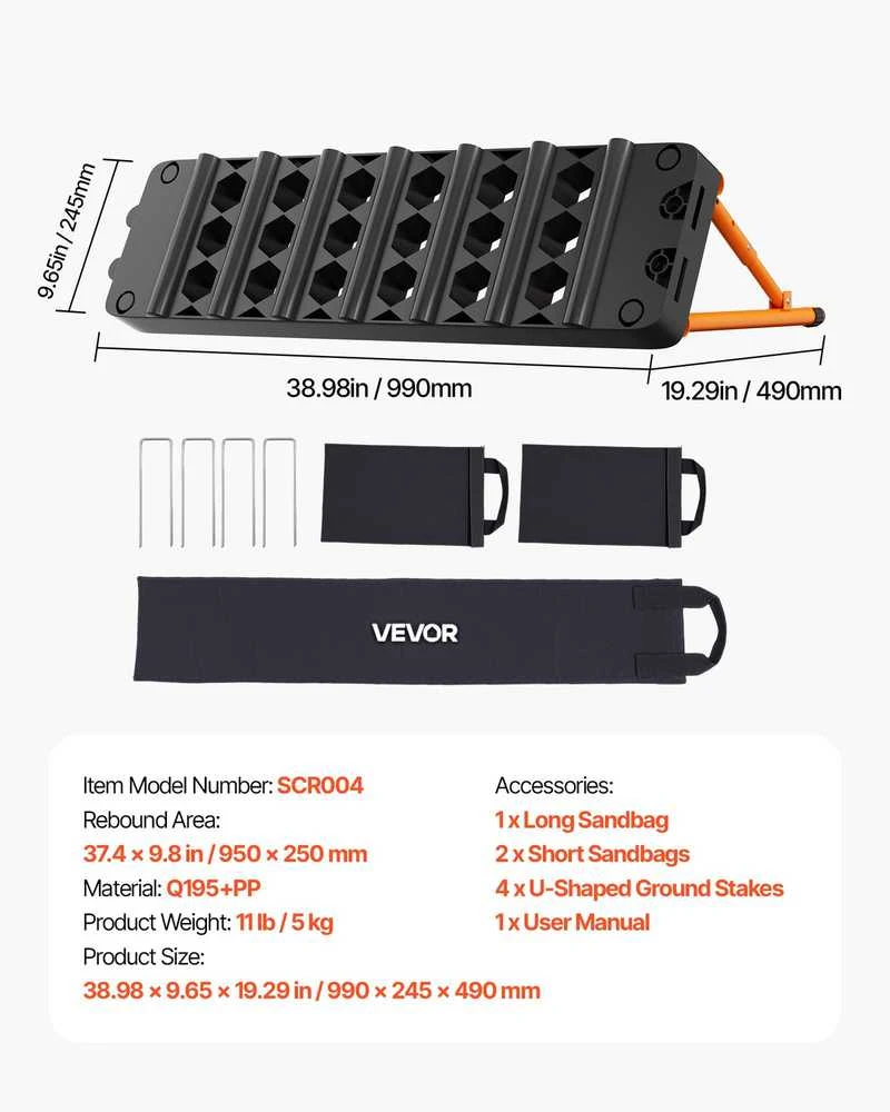 VEVOR Futbolo atšokimo lenta, 950 x 250 mm