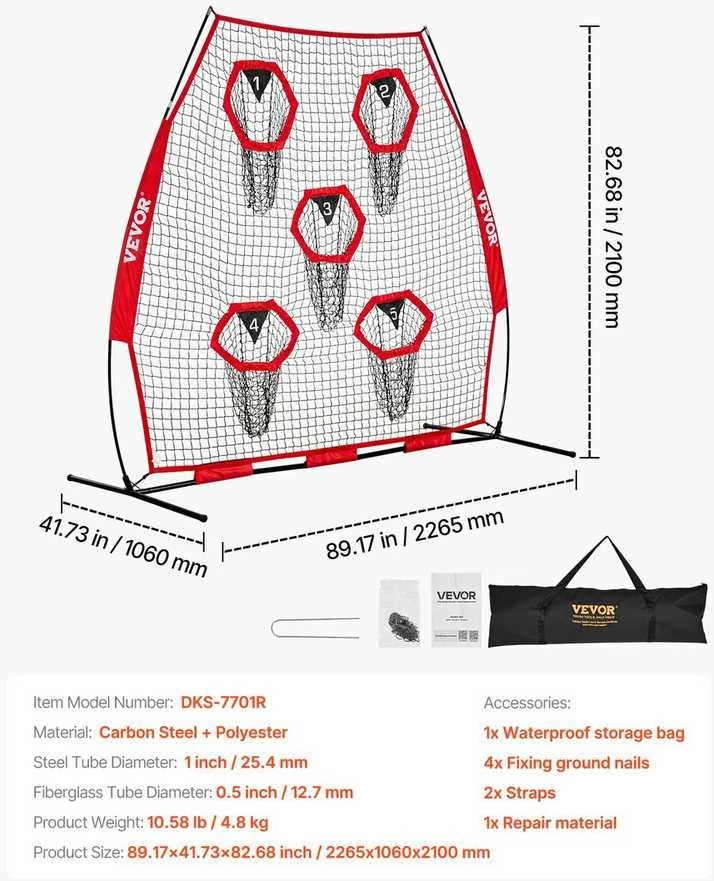 Vevor Futbolo treniruočių tinklas 2133.6 x 2133.6mm