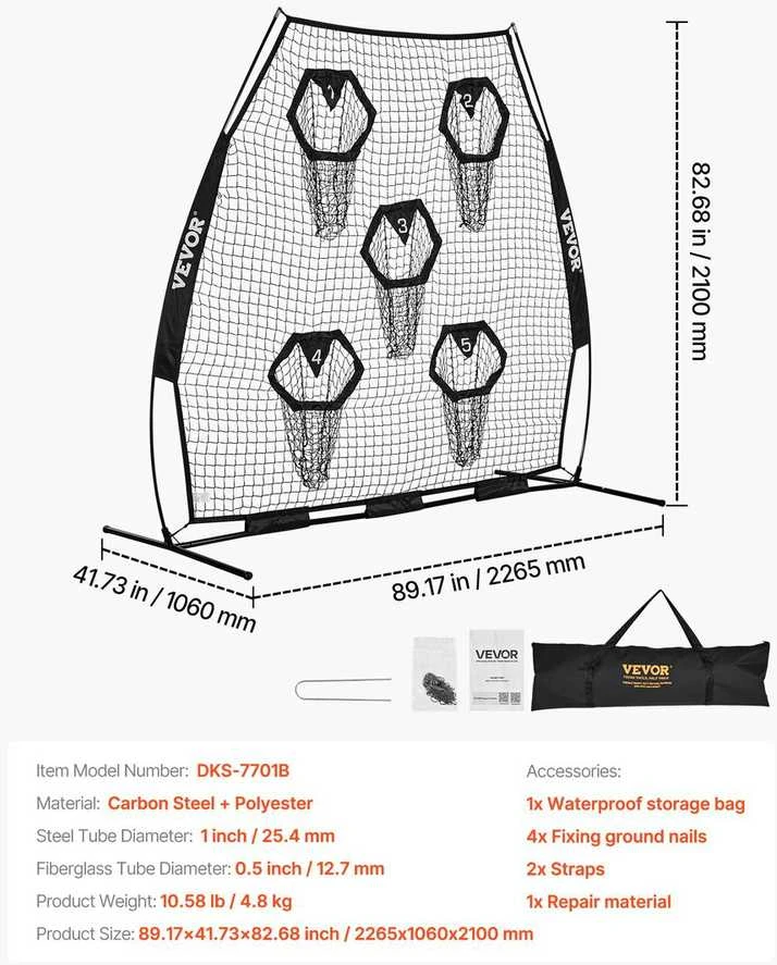 Vevor Futbolo treniruoklis su taikinių tinklu 2134 mm