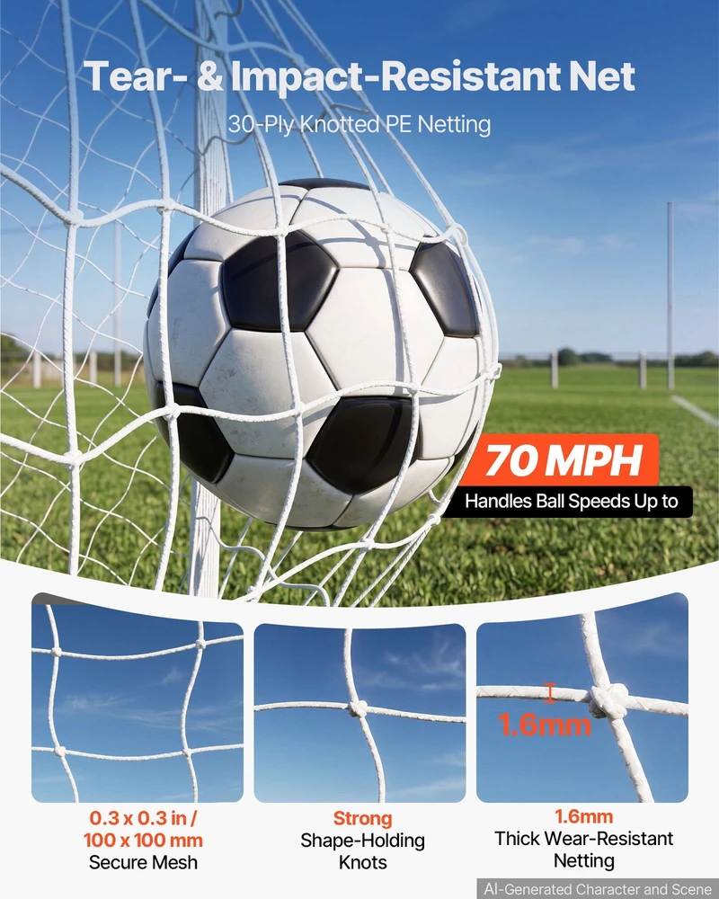 VEVOR Futbolo vartai 3 x 2 m iš PVC