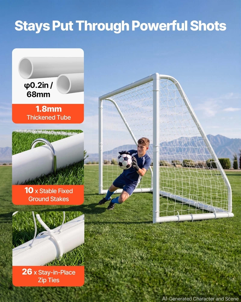 VEVOR Futbolo vartai 3 x 2 m iš PVC