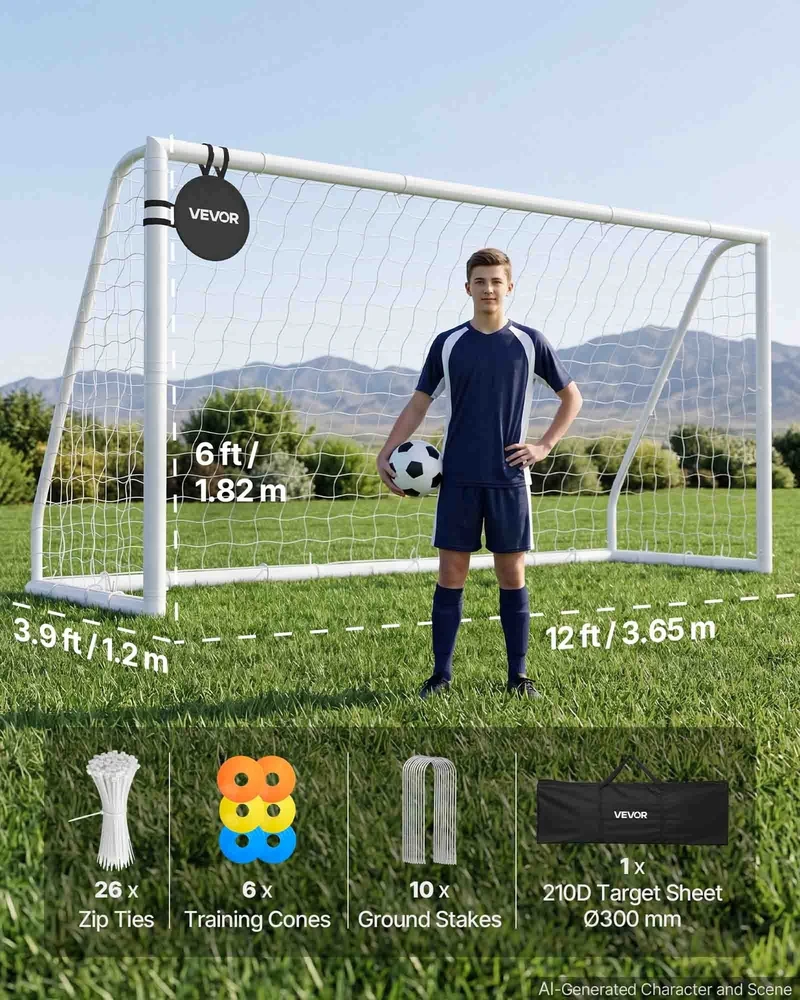 VEVOR Futbolo vartai 3,65 x 1,82 m PVC