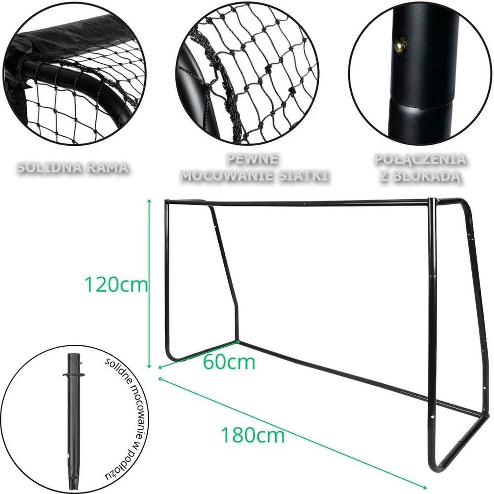 Futbolo vartai su tinklu 180x120 cm Enero Pro