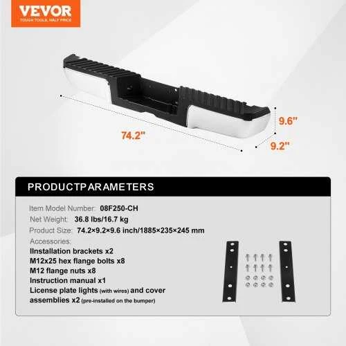 VEVOR Galinis laiptelis su bamperiu Ford F250/F350