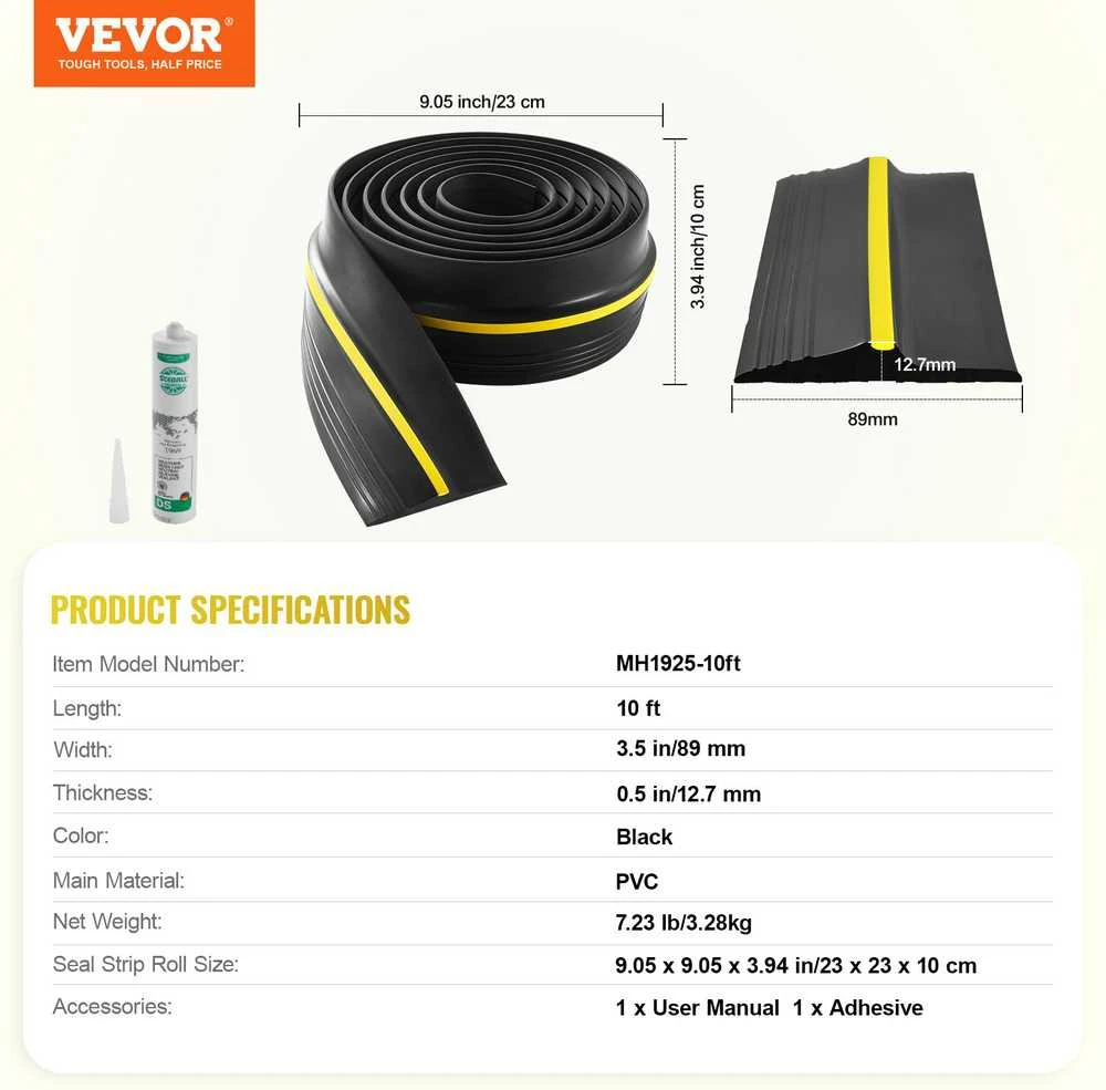 VEVOR Garažo durų tarpinė 3.05 m sandari PVC